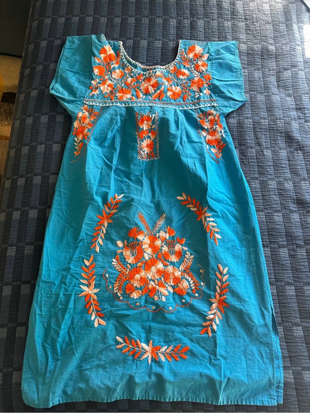 Vintage Mexican Embroidered Day Dress